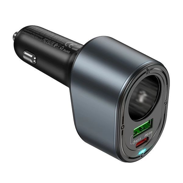 Автомобільний зарядний пристрій HOCO Z56 Friend PD35W+QC3.0 cigarette lighter car charger Black (6942007633031) KOS-16550 фото