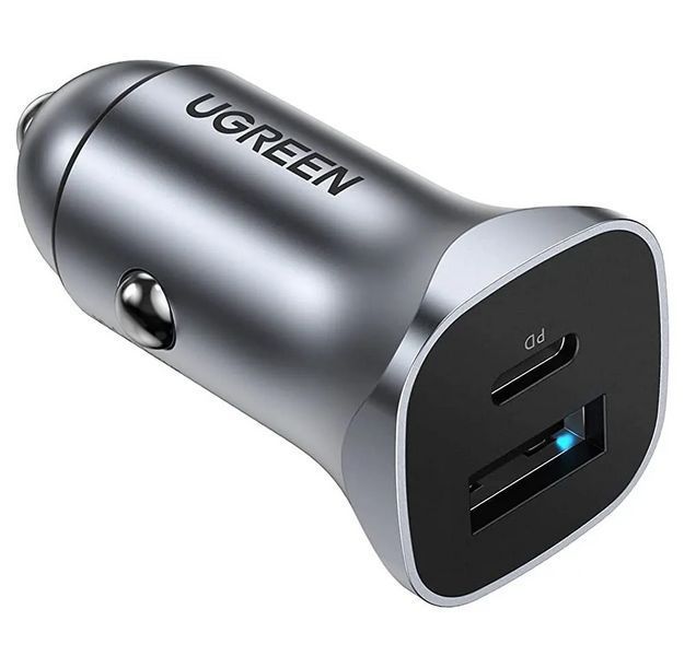 Автомобільний зарядний пристрій UGREEN CD130 Dual USB Car Charger (Space Gray) (UGR-30780) (UGR-30780) KOS-4458 фото