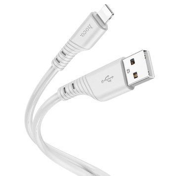 Кабель HOCO X97 Crystal color silicone charging data cable iP white (6931474799791) KOS-10182 фото