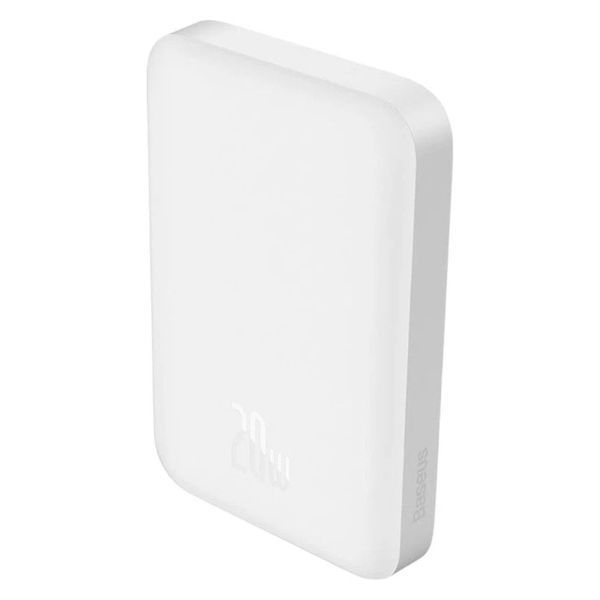 Зовнішній акумулятор Baseus Magnetic Mini Air Wireless Fast Charge Power Bank 6000mAh 20W Stellar White（With Simple Series Charging Cable Type-C to (P10059002223-00) KOS-7638 фото
