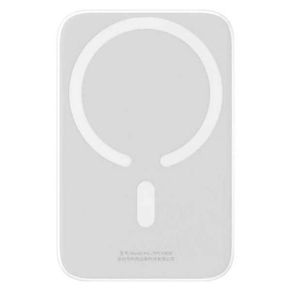 Зовнішній акумулятор Baseus Magnetic Mini Air Wireless Fast Charge Power Bank 6000mAh 20W Stellar White（With Simple Series Charging Cable Type-C to (P10059002223-00) KOS-7638 фото