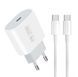 Мережевий зарядний пристрій з кабелем WUW-T79L PD 20W USB C charger with type c to type c cable (T79CL) KOS-38430 фото 1