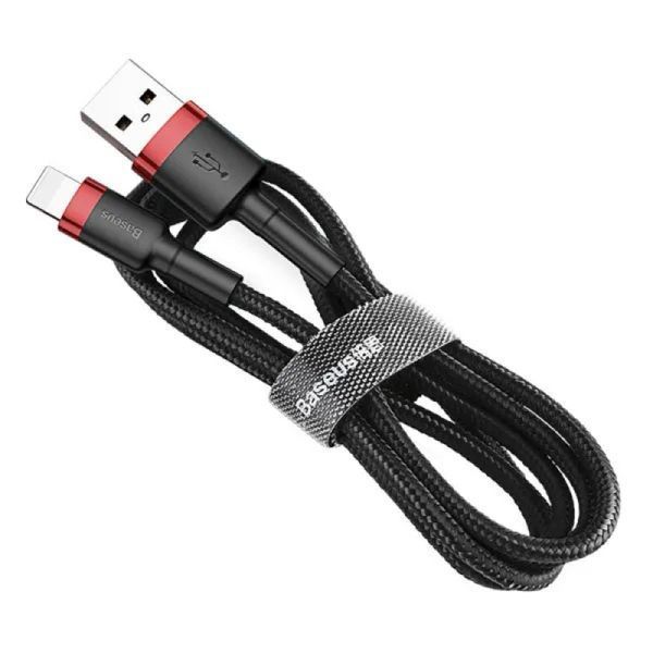 Кабель Baseus Cafule Cable USB For Lightning 1.5A 2m Red+Black (CALKLF-C19) KOS-9263 фото