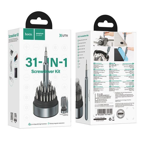 Набір викруток HOCO UT11 31-in-1 screwdriver sett deep space gray (6942007674621) KOS-37625 фото