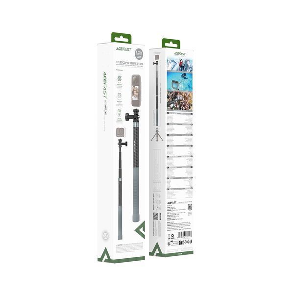 Монопод ACEFAST E38 1.2m carbon fiber telescopic selfie stick Gray-Black (6974316286028) KOS-36570 фото