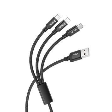 Кабель HOCO Times speed charging cable iP+Micro+Type-C Black ( ) KOS-2600 фото