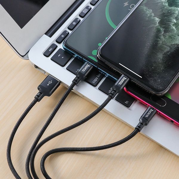 Кабель HOCO Times speed charging cable iP+Micro+Type-C Black ( ) KOS-2600 фото