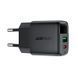 Мережевий зарядний пристрій ACEFAST A116 PD35W GaN charger (USB-A+USB-C) with digital display Black (6974316284468) KOS-34591 фото 4