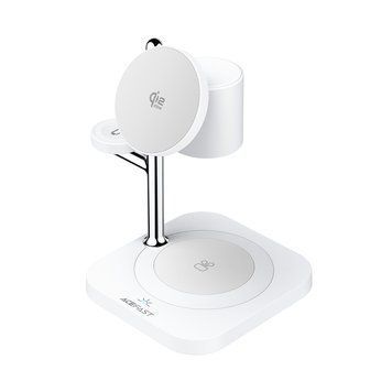 Бездротовий зарядний пристрій ACEFAST E39 desktop 4-in-1 wireless charging holder White (6974316286110) KOS-37414 фото