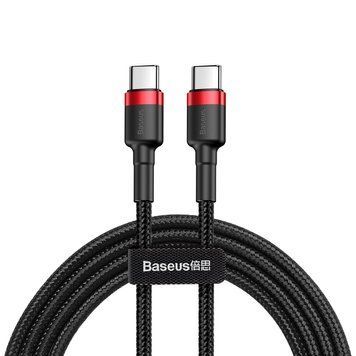 Кабель Baseus Cafule USB Cable Type-C-Type-C 3A 1m Red+Black (CATKLF-G91) KOS-11434 фото