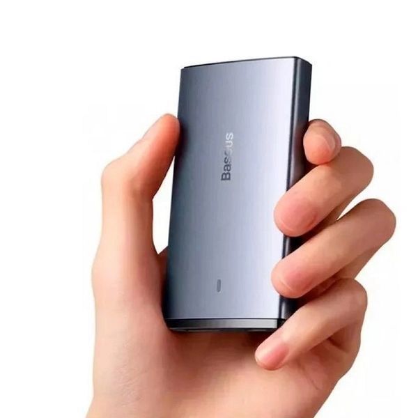 Мережевий зарядний пристрій з кабелем Baseus GaN5 Pro Ultra-Slim Fast Charger C+U 65W Gray((With Mini White Cable C to C 100W(20V/5A) 1m Black) (CCGP150113) KOS-844 фото
