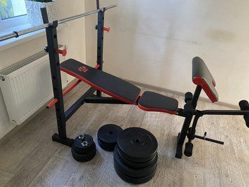 Лава для жиму ReadMeBlack + 4 грифи, 100 кг дисків RN-Sport RNS-49586 фото