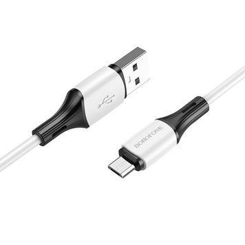 Кабель BOROFONE USB to Micro.,, silicone, silicone connectors, White ( ) KOS-10861 фото