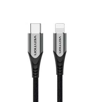 Кабель Vention USB 2.0 C to Lightning Cable 1M Gray Aluminum Alloy Type (TACHF) (TACHF) KOS-855 фото