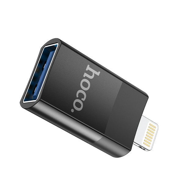 Адаптер HOCO UA17 iP Male to USB female USB2.0 adapter Black (6931474761989) KOS-16305 фото