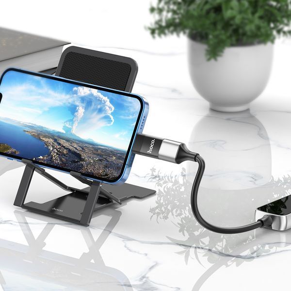 Адаптер HOCO UA17 iP Male to USB female USB2.0 adapter Black (6931474761989) KOS-16305 фото