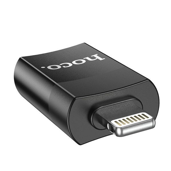 Адаптер HOCO UA17 iP Male to USB female USB2.0 adapter Black (6931474761989) KOS-16305 фото