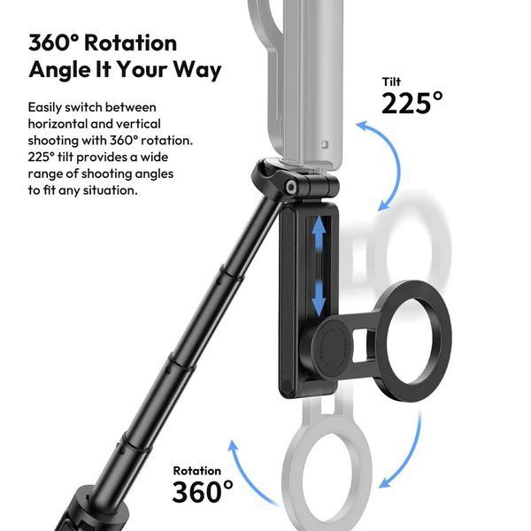 Селфі-монопод Ulanzi JJ03 3-in-1 Magnetic Phone Tripod with Remote Control Black (T090) KOS-37375 фото